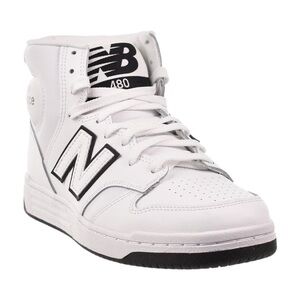 New Balance 480 Men's High Top Basketball Shoes White-Black - Size 13